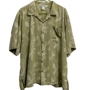 Pineapple Moon Hawaiian‎ Silk Button Down Shirt 100% Sink Size XXL